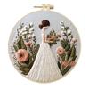 1set Wedding Girl Series Hand Embroidery Material Kit, Cross Stitch Beginner Easy Tutorial and Tools, Handmade Fabric Material Kit
