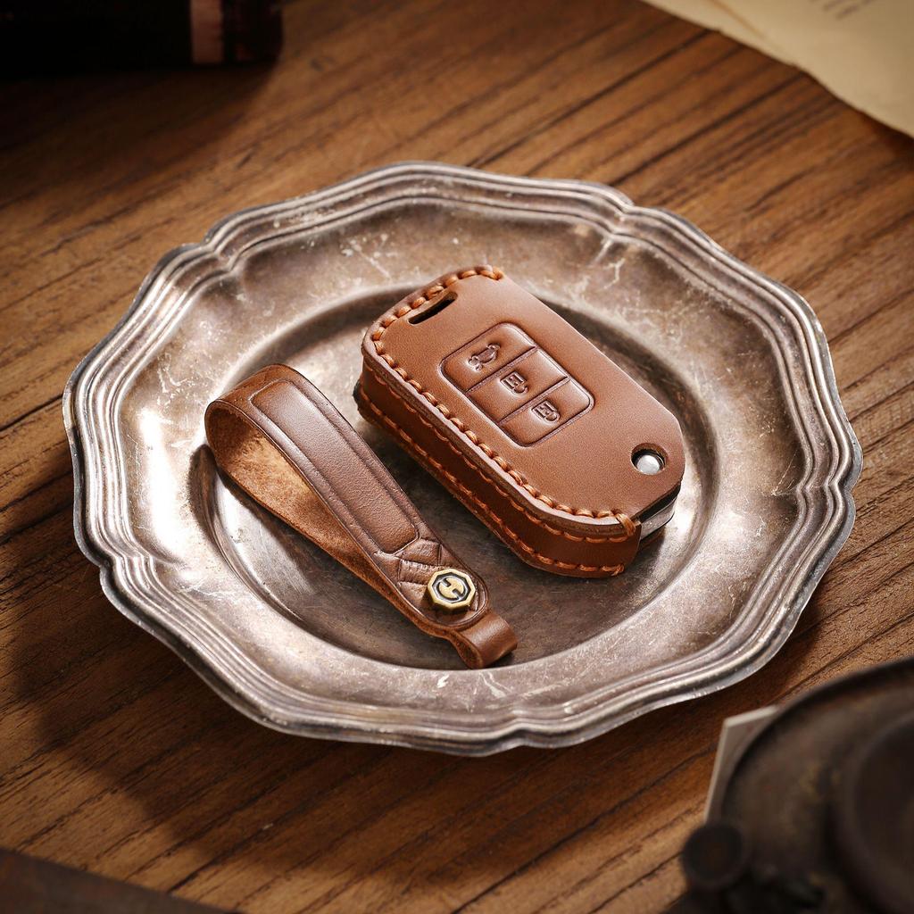 Honda Folding Key Protective Leather Cover - Handcrafted