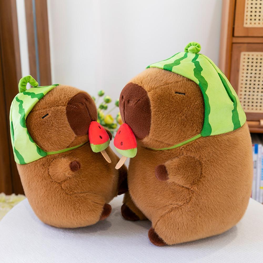 Stretchable Capybara Plush Doll Watermelon Capybara Stuffed Doll Capybara Plush Toy Birthday