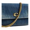 Coach 23 Removable Chain Strap Snap Closure Interior Zipper Pocket Fabric Shoulder Bag Medium Women Shoulder Bag Brass Deep-Indigo CCY20-B4YMW