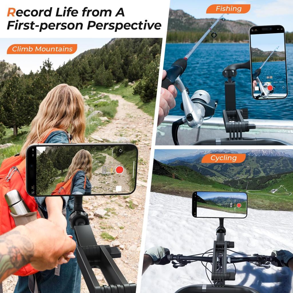 Magnetic Neck Phone Holder, Neck Mount for Phone, Hand Free Phone Neck Holder Chest Stand POV/Vlog Video Recording & Filming, Neck Tripod for iPhone