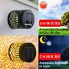 Hollow Solar Wall Lamp Iron Light Waterproof LED Solar Wall Light Flower Design Vintage Modern Outdoor Garden Light Villa Gate