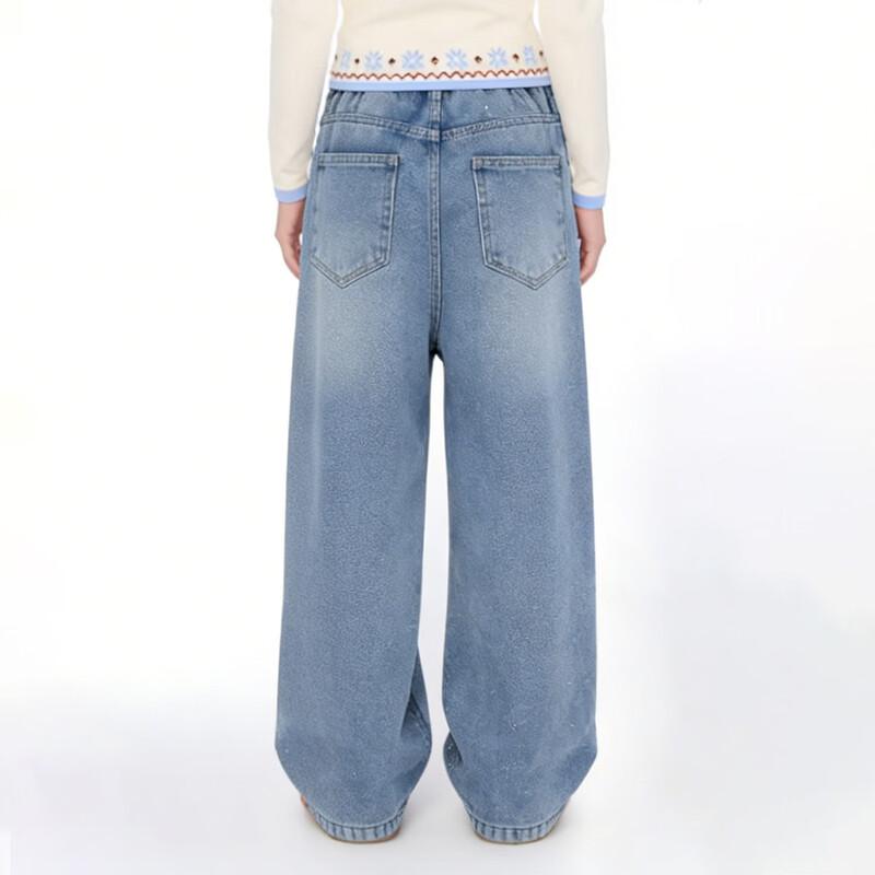 Hello Kitty Girls' Starburst Denim Wide-Leg Jeans