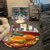Decorative Round Fox Multicolor Rug Pad, Non-Slip Floor Mat for Family Room