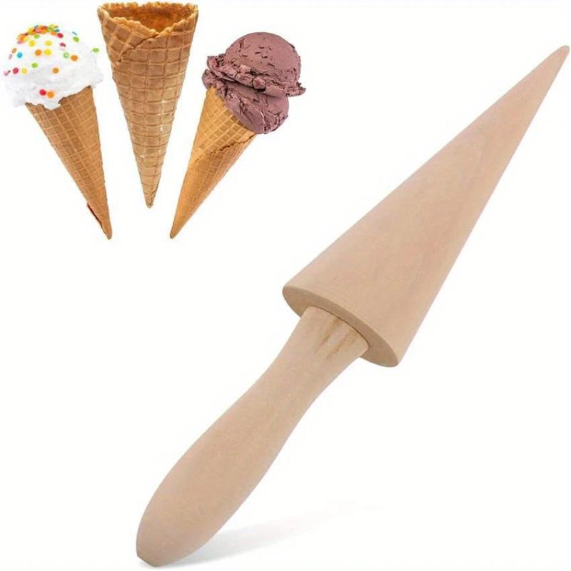 

1Pc, Wooden Ice Cream Cone Mold Diy Kitchen Tool For Waffle Cake Cone Croissant Making Kitchen Tool Gadgets A