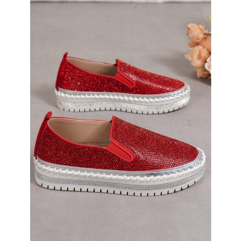 Spring and autumn new thick-soled lazy one-pedal rhinestone single shoes women's flat baseplate shoes