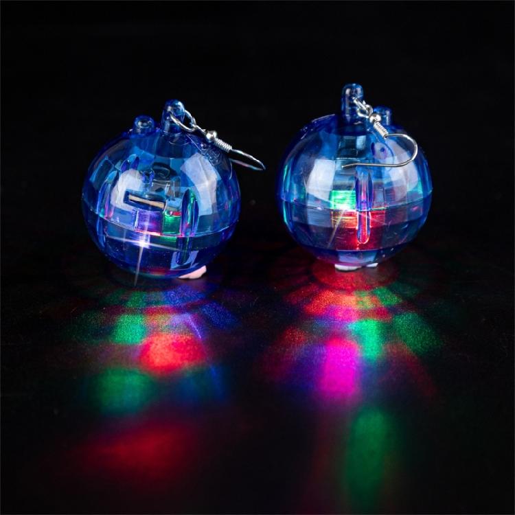 Colorful LED Earrings with Disco Balls Style Nightclub Earrings Plastic Texture Suitable for Party Wear and Clubbing Wear