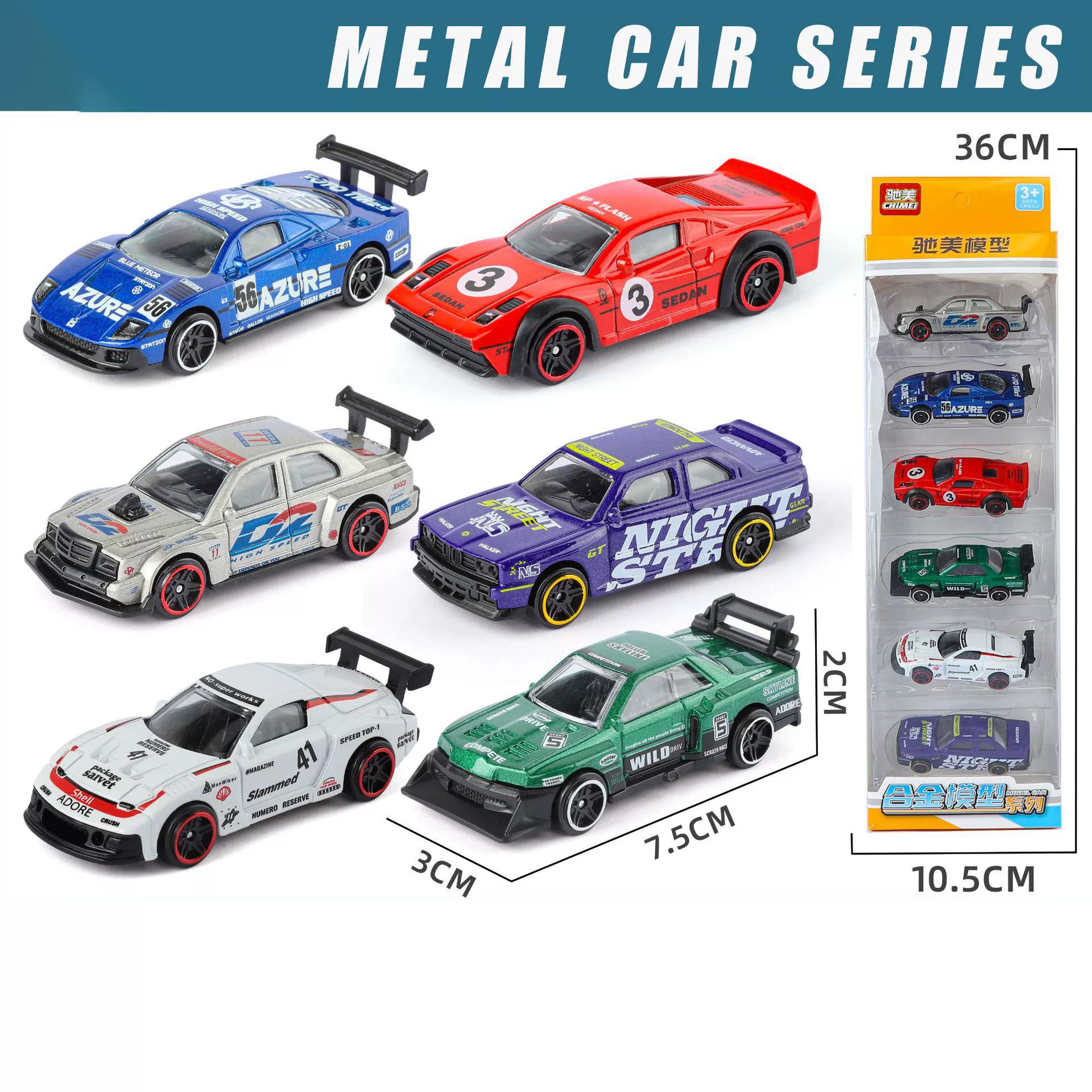 Schaal 1:64 Sportwagen Serie Legering Diecast Speelgoed Miniatuur Auto Verzamelen Modellen Set Naar voren schuiven Rubberen Banden Kerstcadeaus voor Kinderen