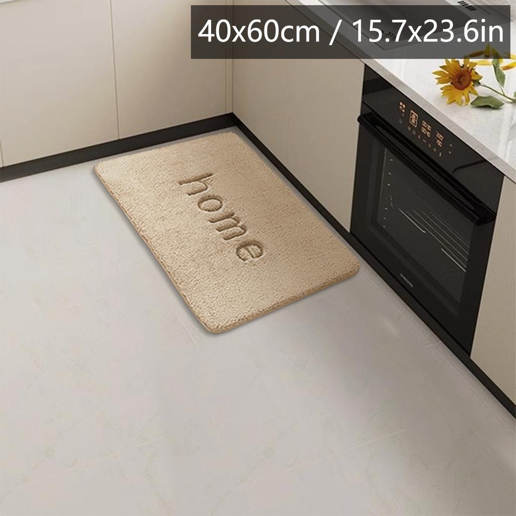 Long Flannel Kitchen Floor Mats Water and Oil Absorption Soft Mats Household Non-slip Mats Bathroom Mats Door Mats
