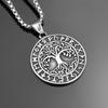 Viking Tree of Life Rune Pendant Necklace Stainless Steel Men's Personalized Jewelry