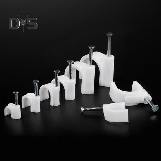 100 Stück Feste Clips Einfache Installation Runde Nagelclips Hochfeste Metallstahlnägel U-förmiger Schnappverschluss Zubehör für die Hausverkabelung