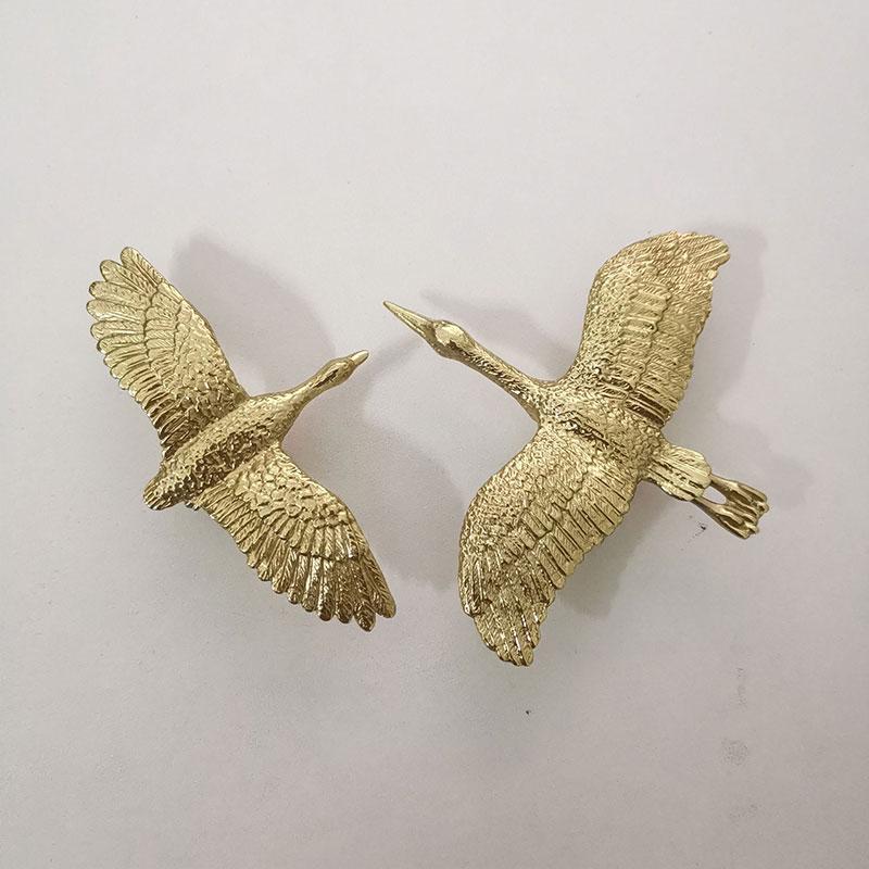 1PC Creative Single Hole Brass Dresser Drawer Pull Wardrobe Cabinet Knob Wild Goose Door Handle