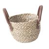 Woven Planter Basket with Handle Decorative Ornament Shopping Basket Plant Pot
