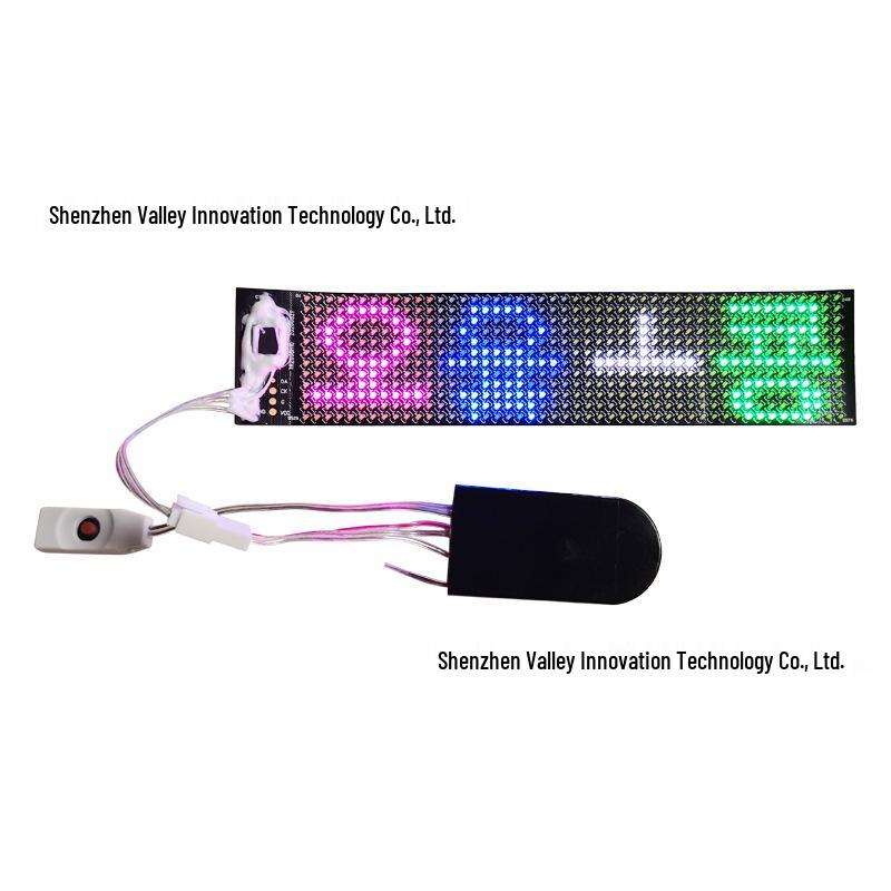 12x48 HD LED Flexible Display Screen - Bluetooth-Controlled RGB Scrolling Dot Matrix for Advertising