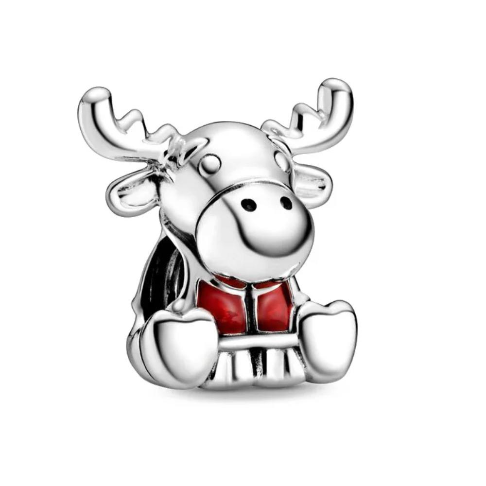 925 Silber Weihnachtsglocke Schneemann Anhänger Perle für Charms Armband Schmuck Zubehör Geschenk