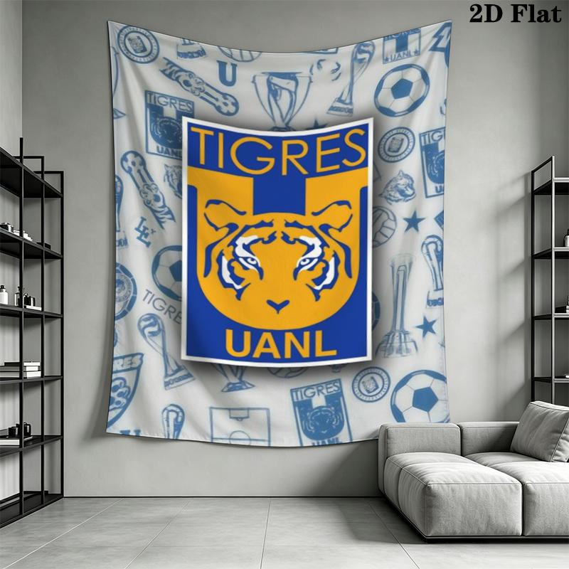Tigres UANL Wall Tapestry Aesthetic Wall Hanging Printed Fabric Blanket Decorative Tapestries for Bedroom Living Room Home Decor