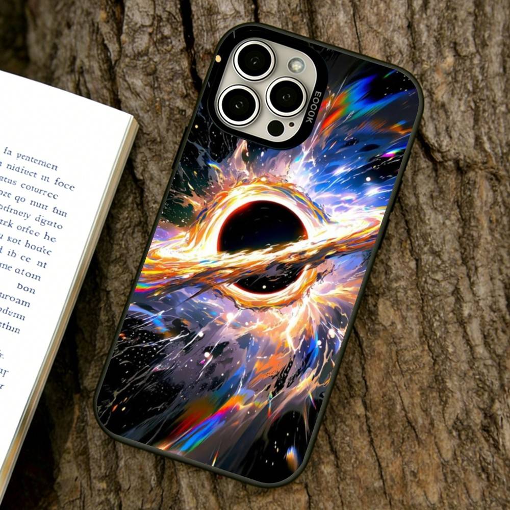 

Cosmic black hole Phone Case For iPhone 17,16,15,14,13,12,11 Plus,Pro Max,XS,Colorful Silver Phone case Funda Cover iPhone12
