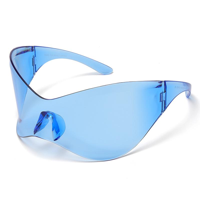 Y2K Designer Oversized Sunglasses Women Men Vintage Steampunk Luxury Sport Rimless Goggles UV400 Protection Trendy