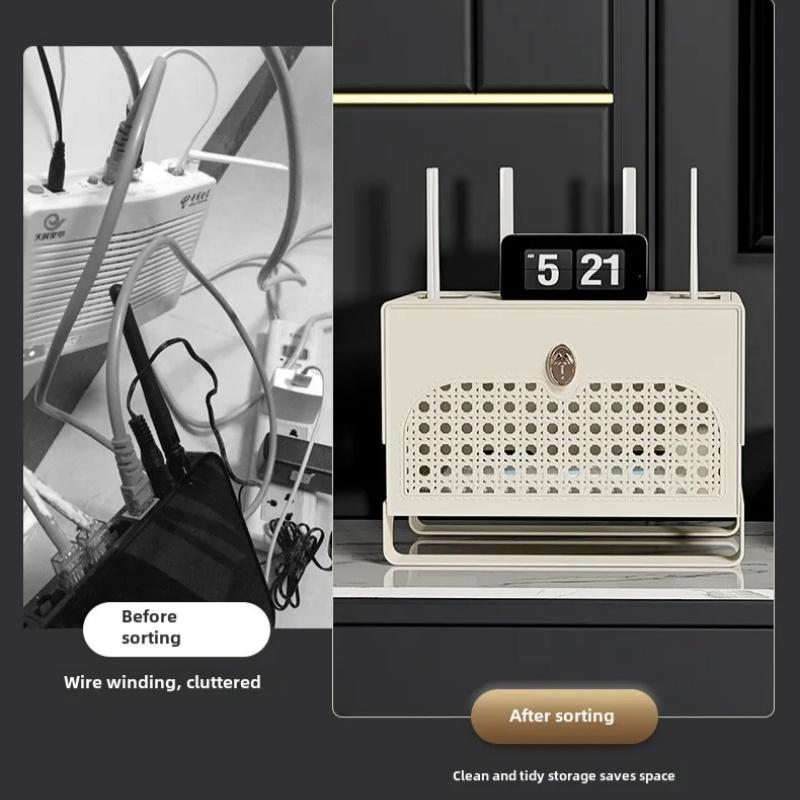 Router Storage Box Space Saving Wireless WIFI TV Set Top Case Cable Socket Plastic Container Desktop Organization Home Accessory