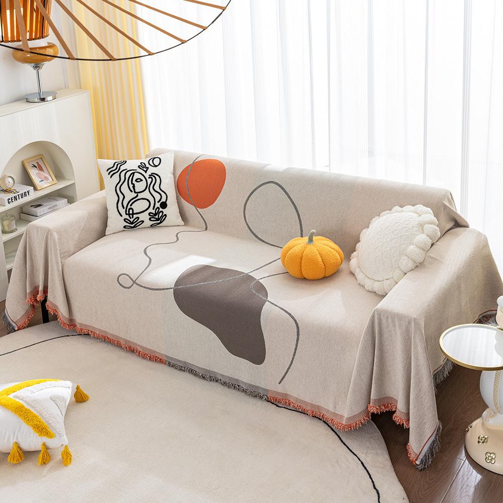 

Полотенце для дивана из шенилла с защитой от царапин от кошек Nordic Ins, универсальное высококачественное ленивое полотенце для дивана, пылезащитное покрытие для всего чехла 180*130cm