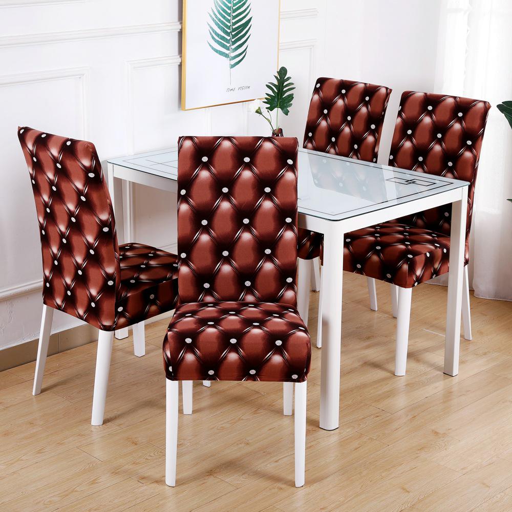 1/2/4/6 Pieces Printed Chair Cover Washable Big Elastic Kitchen Chair Covers Stretch Seat Slipcovers For Dining Room Wedding