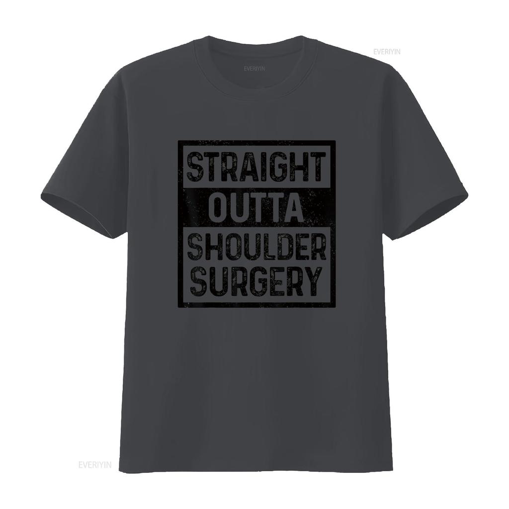 Womens Straight Outta Shoulder Surgery Joint Replacement Recovery T Shirt Black vintage Washed Slightly homme fashion