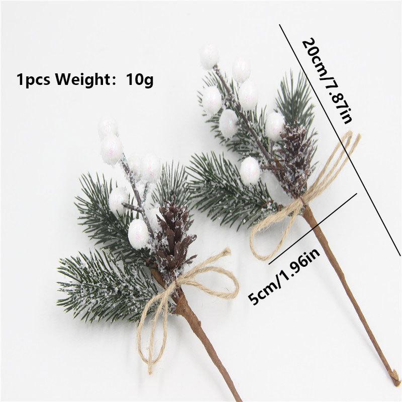 Snowflake Series Bell Beads Bouquet: Christmas Red Bean & Pine Decoration