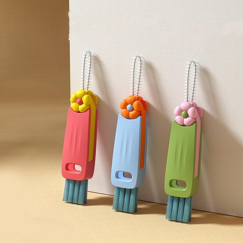 3 Pcs Portable 3 in 1 Multifunctional Cup Lid Cleaning Brush for Bottle Gap Tight Spaces Cup Lid