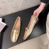 Frühlings-Herbstschuhe Damen Flats Weich Mode Marke Büro Damen Schuhe Schwarz Gold Silber Übergröße 42