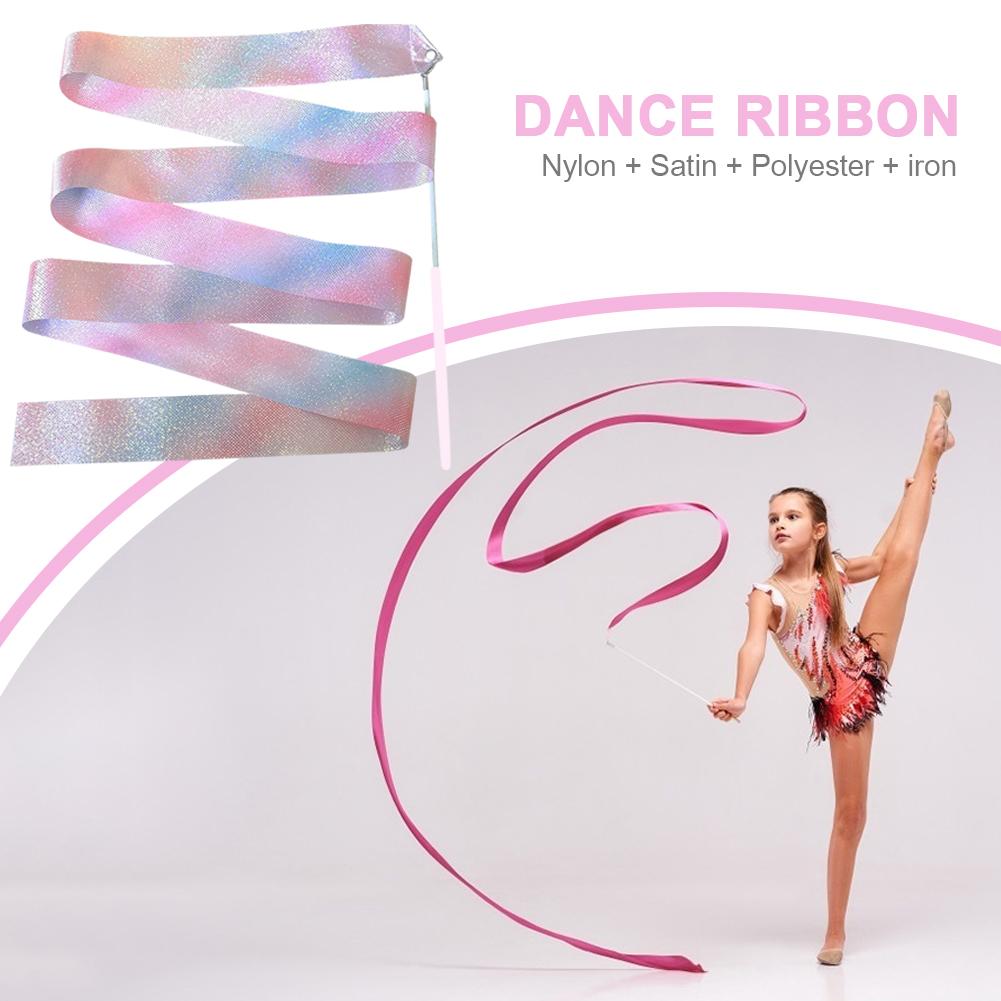 2M Kid Sport Performance Strip Dance Ribbon with Twirling Stick Gymnastics Ribbon for Art Dances for Artistic Dancing Gymnastics