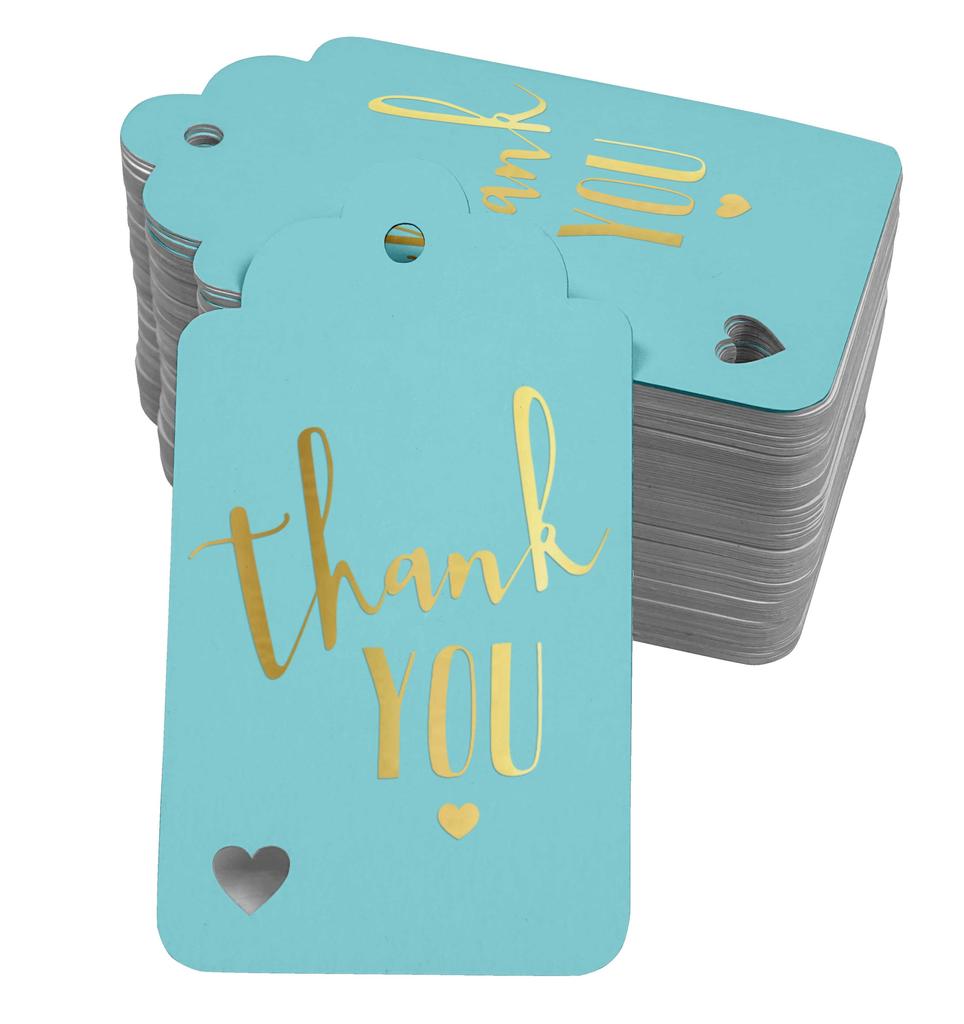 Inkdotpot ThankYou Bridal Shower-Baby Shower-Retirement-Wedding-Birthday Bottle Tag Real Gold Foil Favor Hang Tags Pack Of