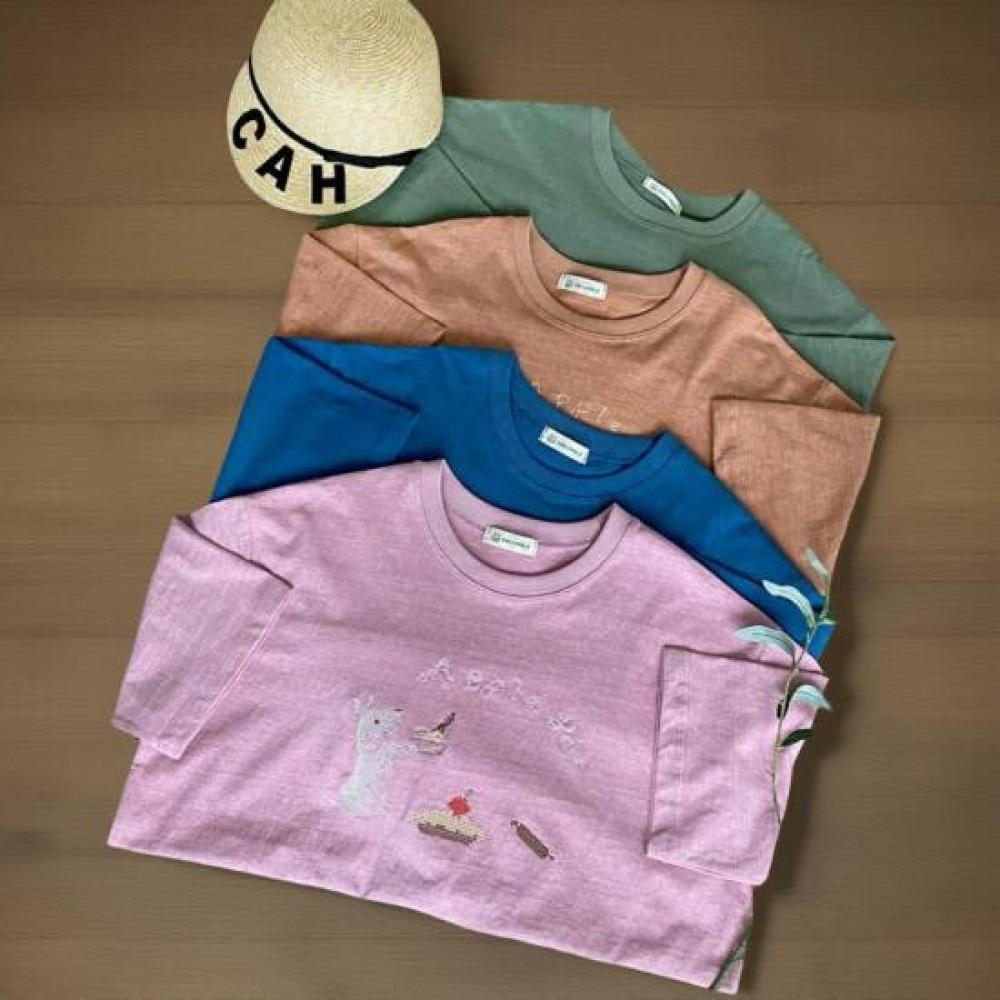 New Arrivals Open Run Women Embroidery Design Loose FiT CoTTon ShorT Sleeve T Sh