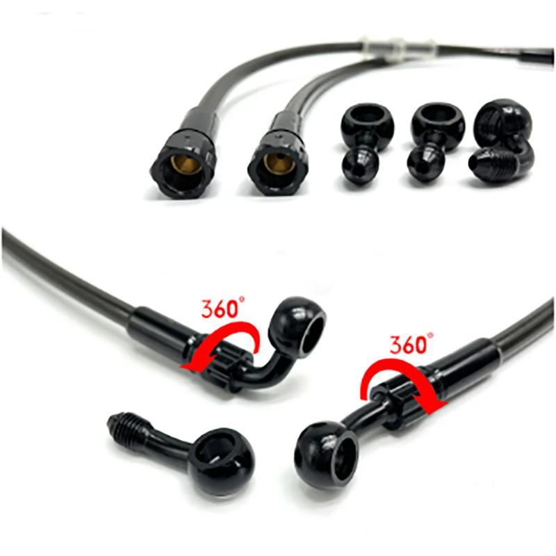 

Motorcycle black braid hose AN3 Hydraulic Clutch Tube Master Cylinder brake line For surron yamaha keeway sherco Pitbike crf250l Three joints 400mm