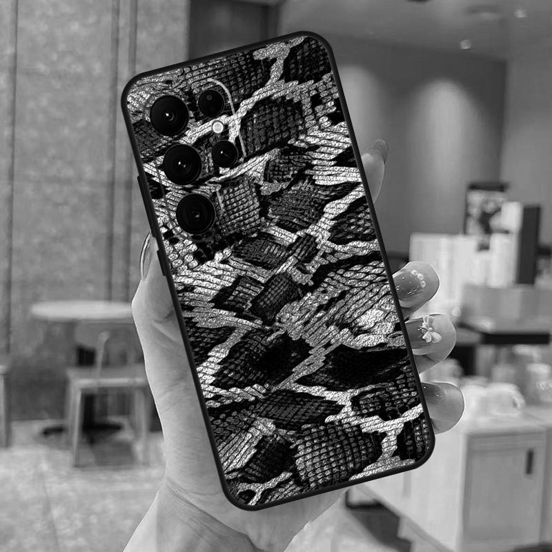 Snake Skin Print Case For Samsung Galaxy S23 S22 Ultra S20 S21 FE S9 S10 Note 10 Plus Note 20 Ultra Cover