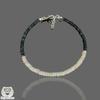 Armband mit äthiopischen Opalperlen: Schwarz-Weiß-Opal, Sterlingsilber