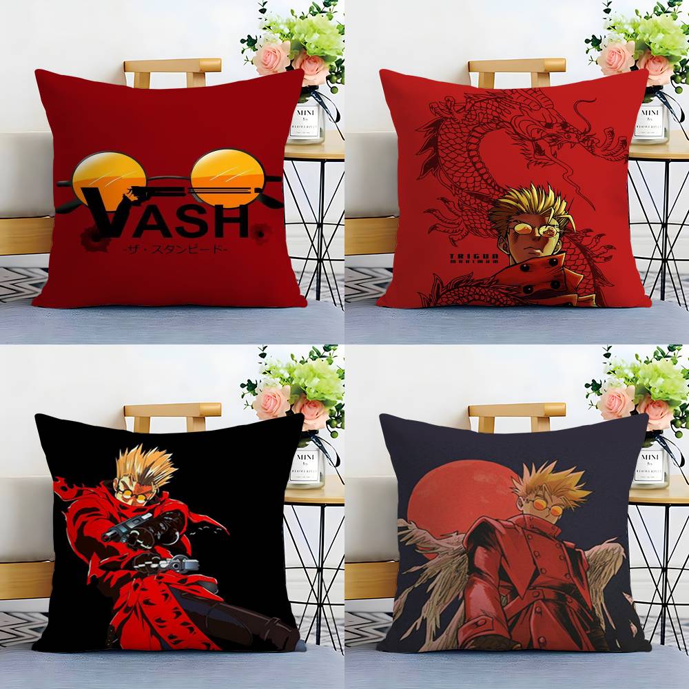 Cool Anime T-Trigun Pillow Case Plush Fabric Soft Double Sided Print Home Sofa High Quality Cushion Cover Throw