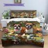 Two Boxer dogs Pattern Bedding Home Decoration Birthday Gift (1 * duvet cover + 2 * pillowcase, without core)