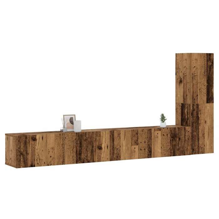 VidaXL Wall-mounted TV Furniture 3 Pcs Old Wood Engineered Wood, TV Bench, Hifi Cabinet, Entertainment Center, TV Buffet, 3328983