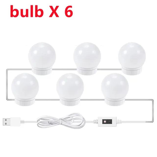 USB Tri-color Dimming Hollywood Mirror Headlamp Mirror Lamp Makeup Mirror Bulb Lamp Headlamp 5V Bathroom Lamp