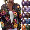 Women's Fashion Printed Long Sleeve Knitted Cardigan Button Down Jacket