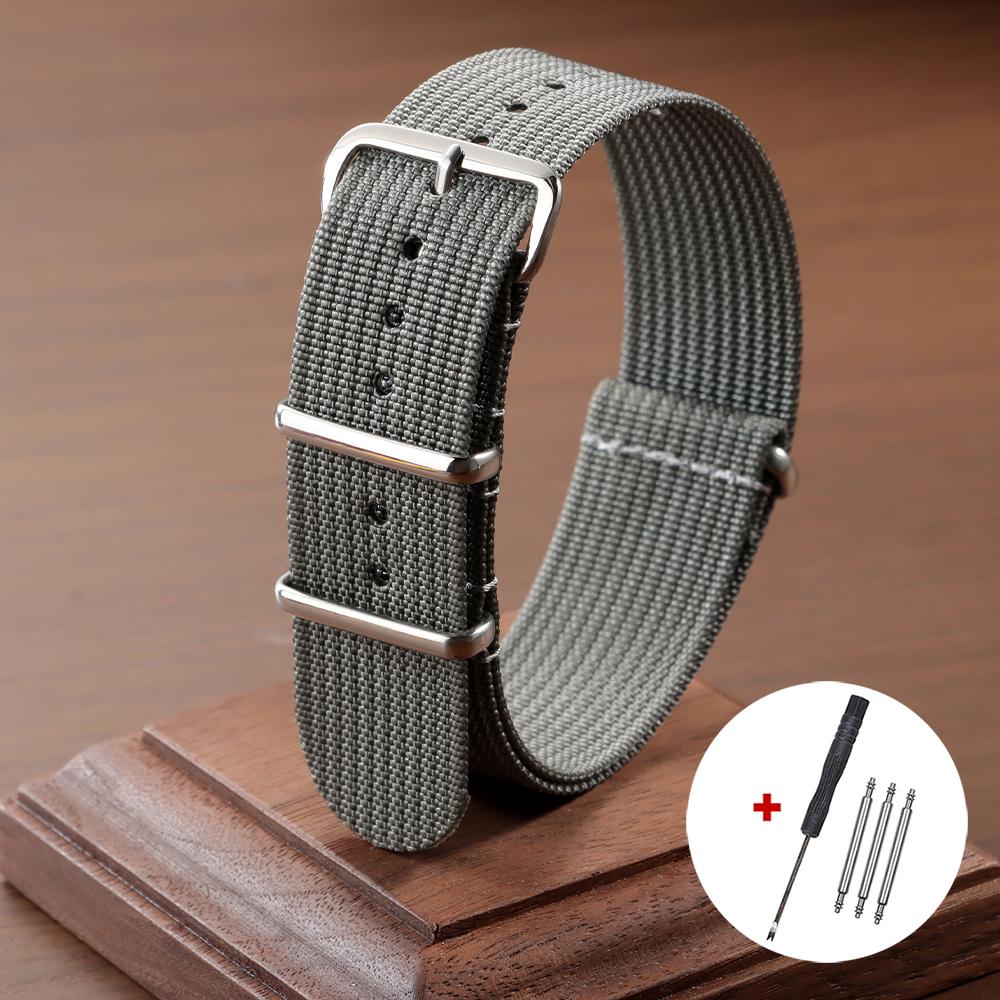 18mm 20mm 22mm Nylon Army Sports Band for Omega for Seiko Nylon Fabric Belt Accessories Pin Buckle Band Green Black Watch Strap