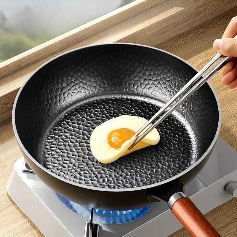Handmade Iron Pan Stir Fry Pan Old-fashioned Stir Fry Pan Milk Pan Non Stick Pan Induction Cooker Uncoated Iron Pan