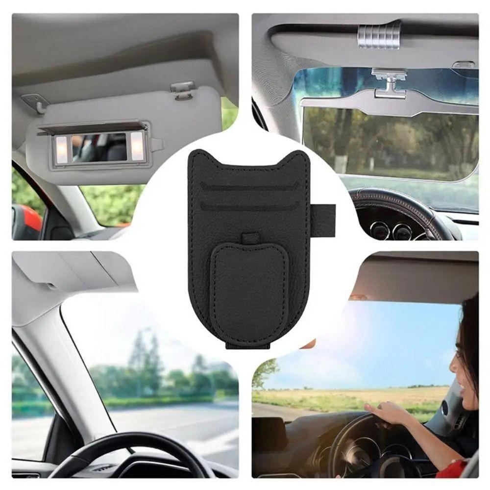 Car Sun Visor Glasses Holder Magnetic Eyeglasses Hanger Clip Sunglasses Holder