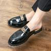 Summer new large size half-tray leather shoes for men and men without heel bag head slippers for foreign trade fashion cool slippers for men