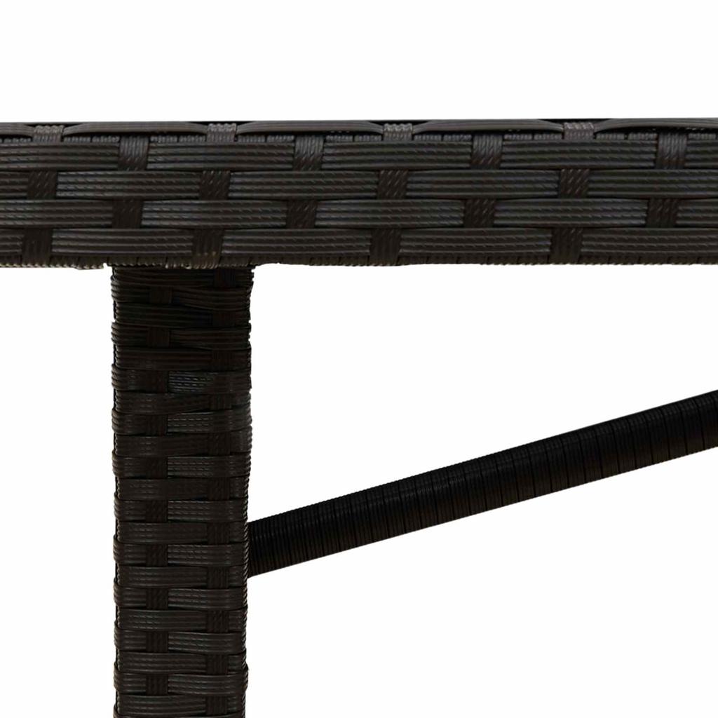 Garden Dining Set with Cushions 7 pcs Black Poly Rattan