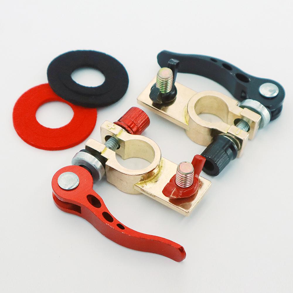 Car Battery Terminal Brass Connectors Posts 24V 12V Positive Negative Quick Release Battery Cable Terminal Top Car Accessories