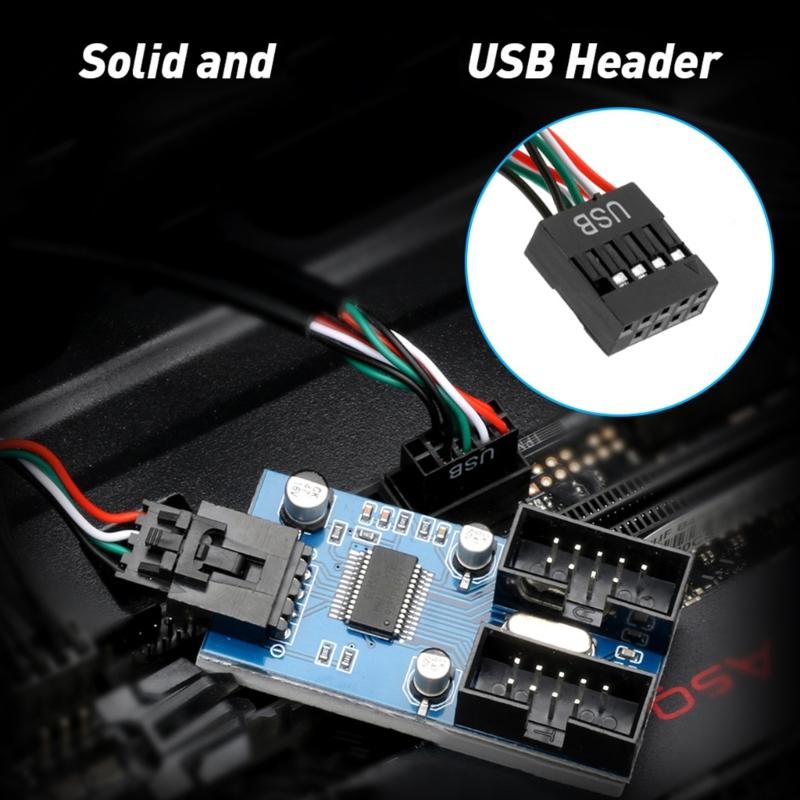 9Pin USB Splitter Motherboards USB 9Pin Expansion Solves Insufficient Port Issue for Desktop Users
