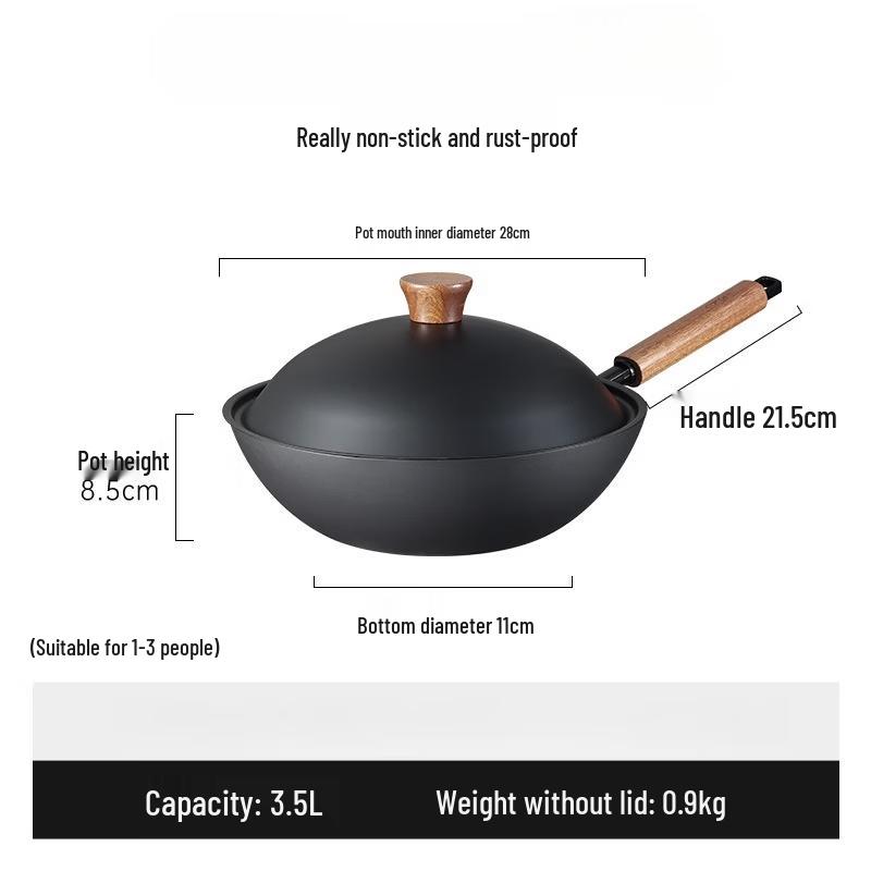 ZISIZ Lightweight Titanium Non-Stick Wok