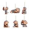 2D Monkey Car Hanging Ornament Acrylic Car Rearview Mirror Accessories Cute Monkey Holding