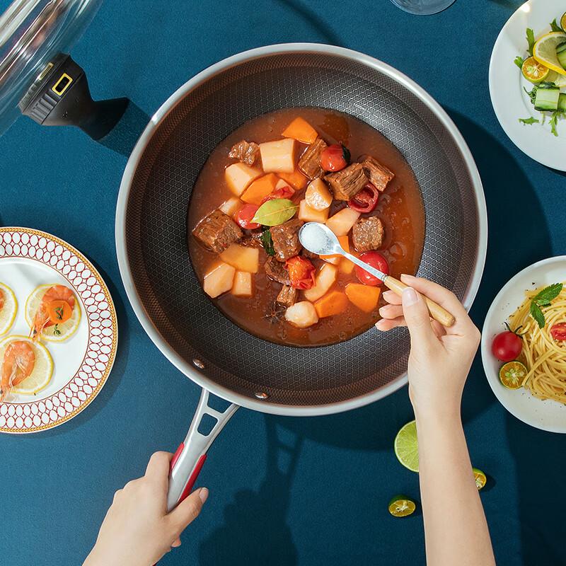 Kangbakh 304 Stainless Steel Honeycomb Non-Stick Wok